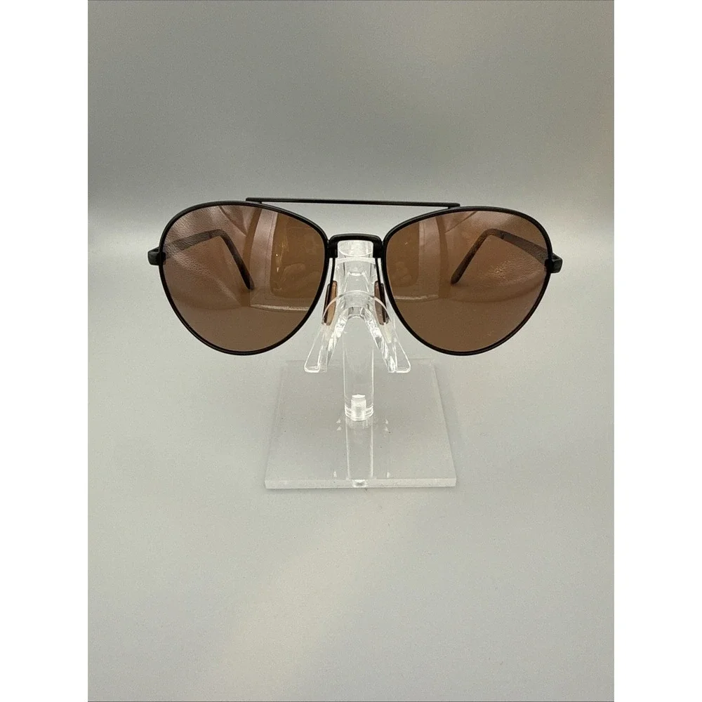 HD Vision Authentic Aviators High Definition Sunglasses Black Metal w/brown lens